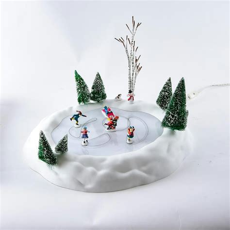 department 56 skating|happy winter holiday village skating pond.